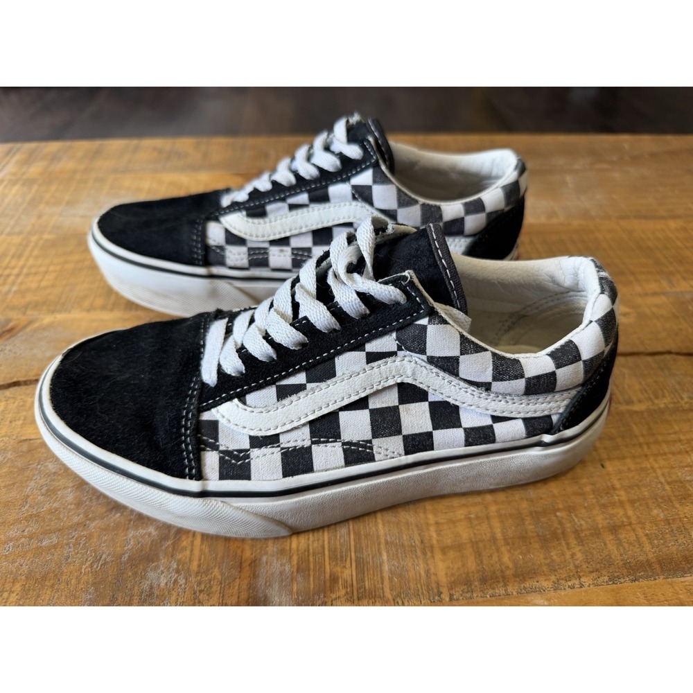 Vans Old Skool‎ Checkered Womens Size 6.5 Black White Walking Shoes Sneakers